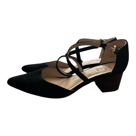 Work shoe Hush Puppies Sofia cross pump black pointed-toe suede material - Picture 3 of 7